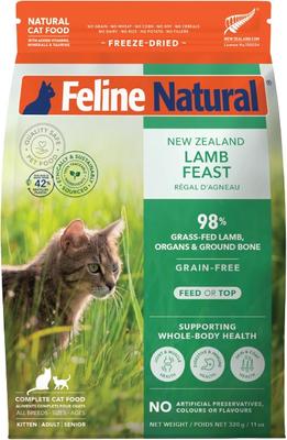 New Zealand Lamb Feast Grain-Free Freeze-Dried Cat Food, 11-oz bag