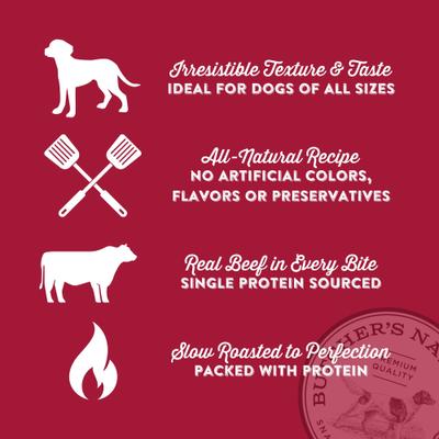 Golosinas para perros con carne seca asada a fuego lento, bolsa de 16 oz