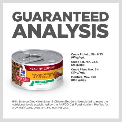 Kitten Healthy Cuisine Tender Chicken & Rice Medley Wet Cat Food, 2.8-oz can, case of 4