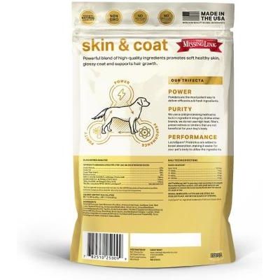 The Missing Link, Skin & Coat Supplement Powder for Dogs, omega-3 + omega-6 + probióticos, 454 g / 2.27 kg.