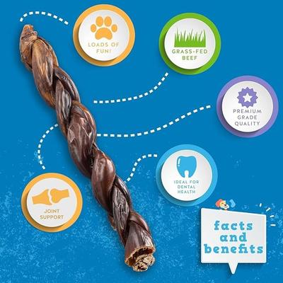 Odor-Free Braided Joint Health Beef Gullet Sticks 12-in Dog Chew