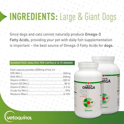 Triglyceride OMEGA Omega-3 Fatty Acid Medium Breed Supplement for Dogs, 60 count