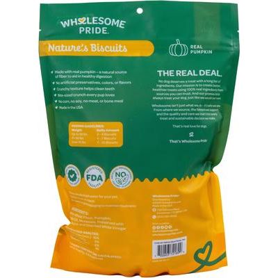 Galletas crujientes de calabaza para perros Nature's Biscuits, bolsa de 16 oz