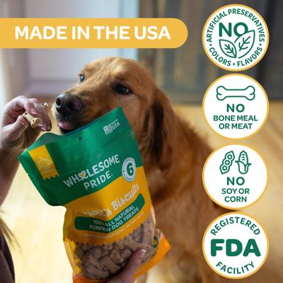 Galletas crujientes de calabaza para perros Nature's Biscuits, bolsa de 16 oz