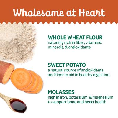 Mini premios crujientes de boniato para perros Nature's Biscuits, bolsa de 16 oz