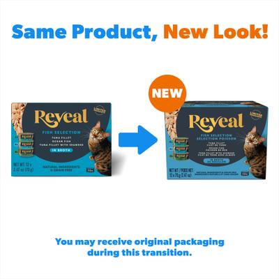 Natural Grain-Free Variety of Fish in Broth Flavored Wet Cat Food, 2.47-oz can, case of 24