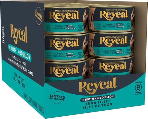 Natural Grain-Free Tuna Fillet in Broth Flavored Wet Cat Food, 2.47-oz can, case of 24