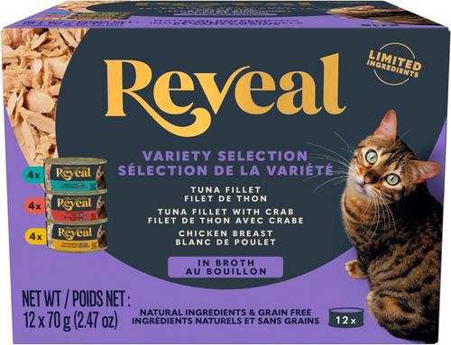 Natural Grain-Free Variety of Fish in Broth Flavored Wet Cat Food, 2.47-oz can, case of 24