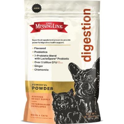 The Missing Link, Digestion Supplement for Dogs & Cats, mezcla de 7 probióticos + prebióticos + jengibre + manzanilla, 454 g.