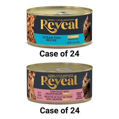 Bundle: Reveal Ocean Fish in Gravy + Tuna with Salmon in Gravy Flavored Wet Cat Food