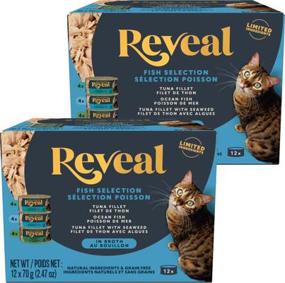 Natural Grain-Free Variety of Fish in Broth Flavored Wet Cat Food, 2.47-oz can, case of 24