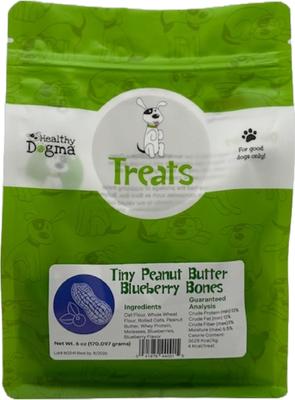 Tiny Peanut Butter & Blueberry Bones Dog Treats, 6-oz bag