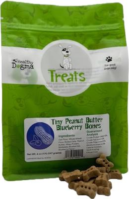 Tiny Peanut Butter & Blueberry Bones Dog Treats, 6-oz bag