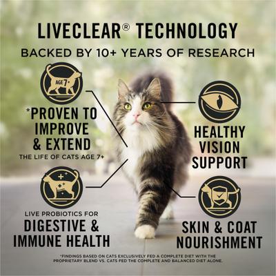 LIVECLEAR Adult 7+ Prime Plus Longer Life Formula Dry Cat Food, 3.2-lb bag