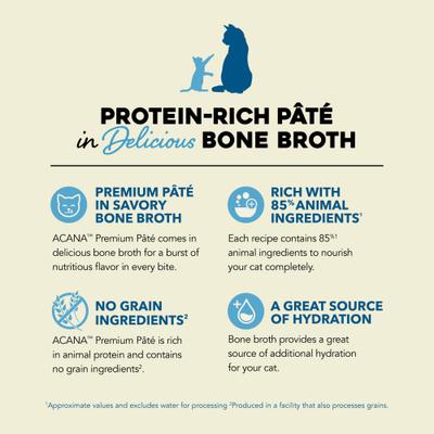 Premium Variety Pack Salmon, Chicken & Tuna Pate in Bone Broth Wet Cat Food, 3-oz can, case of 12