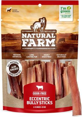 2 to 5-inch Eccentric Bully Sticks Dog Treats, 8-oz bag