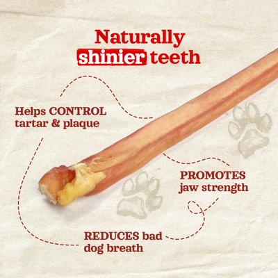 4-inch Thin Bully Sticks Dog Treats, 24 count