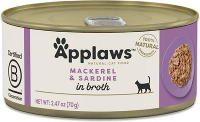 Limited Ingredient Mackerel & Sardine in Broth Canned Wet Cat Food, 2.47-oz can, case of 24