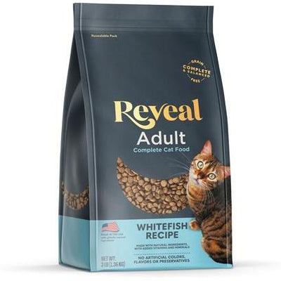 Alimento seco para gatos con receta de pescado blanco, natural, completo y equilibrado, sin cereales, bolsa de 3 lb