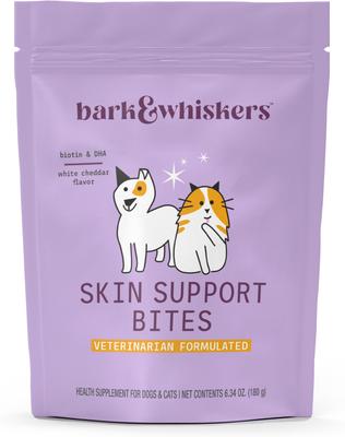 Skin Support Cheese Flavored Supplement Bites for Adult Dogs & Cats, 6.34-oz