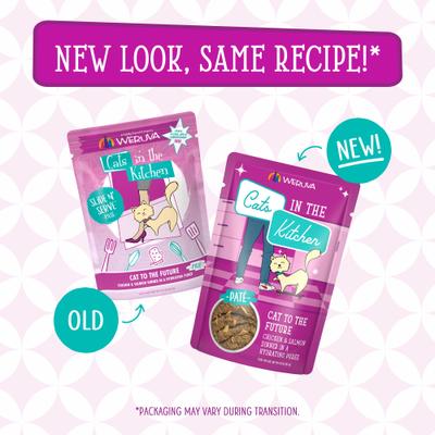 Cats in the Kitchen Cat to The Future with Chicken & Salmon Grain-Free Cat Food Pouches, 3-oz pouch, case of 12