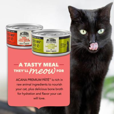 Premium Beef Chicken & Tuna + Lamb Variety Pack Pate in Bone Broth Wet Cat Food, 3-oz can, case of 12