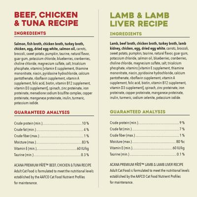 Premium Beef Chicken & Tuna + Lamb Variety Pack Pate in Bone Broth Wet Cat Food, 3-oz can, case of 12