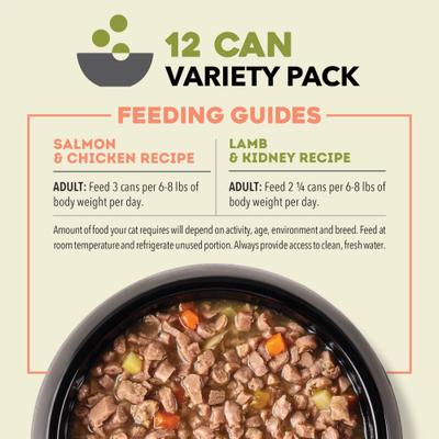 Salmon & Chicken + Lamb & Kidney Variety Pack Chunks in Broth Wet Cat Food, 3-oz can, case of 12