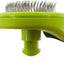 Retractable Dog & Cat Slicker Brush, Gray Lime