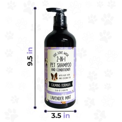 Live. Love. Wash. 2-in-1 Dog & Cat Shampoo & Conditioner, Lavender Mint Scented, 1000-mL bottle