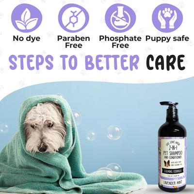 Live. Love. Wash. 2-in-1 Dog & Cat Shampoo & Conditioner, Lavender Mint Scented, 1000-mL bottle