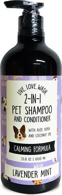 Live. Love. Wash. 2-in-1 Dog & Cat Shampoo & Conditioner, Lavender Mint Scented, 1000-mL bottle