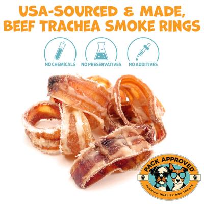 Beef Trachea Smoke Ring Dog Chews, 10-oz pack