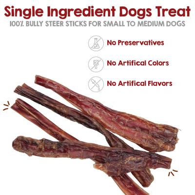 Steer 5 to 6-in Bully Sticks Dog Chews, 12 count