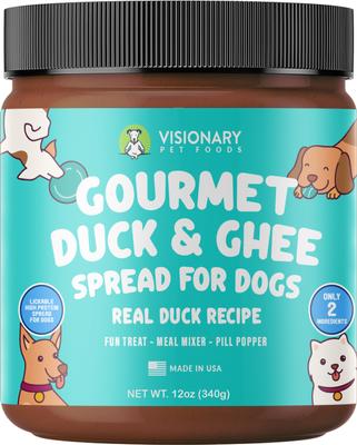 Duck & Ghee Meat Spread Dog Food Topper, 12-oz jar