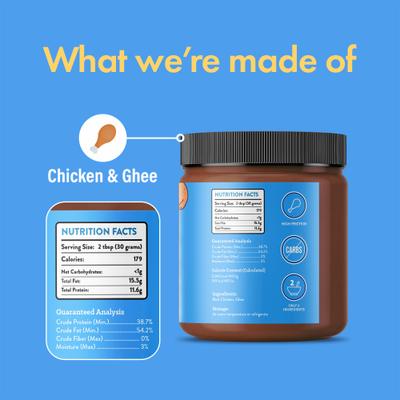 Chicken & Ghee Meat Spread Dog Food Topper, 12-oz jar