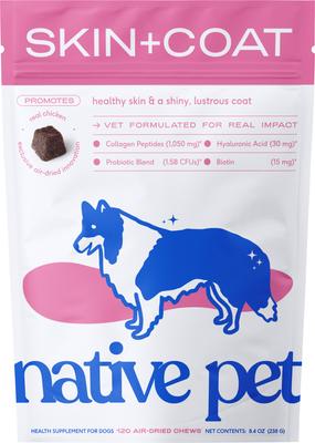 Skin & Coat Chews with Omega-3 Dry Skin Supplement for Dogs, 120 count
