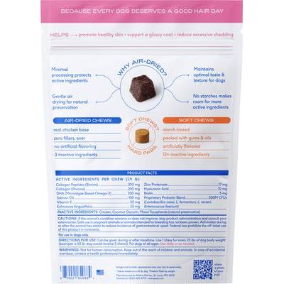 Masticables para piel y pelaje con omega-3, suplemento para piel seca para perros, 120 unidades