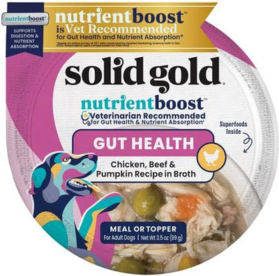 Paquete: Alimento húmedo para perros Solid Gold Digestive Support Chicken, Skin & Coat Support Chicken & Salmon, Mobility Support Beef, 3.5 oz (18 unidades)