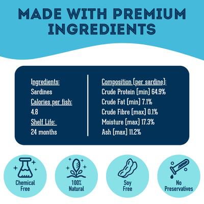 'With Love & Fishes Dehydrated Sardine Dog & Cat Treats, 1.76-oz bag