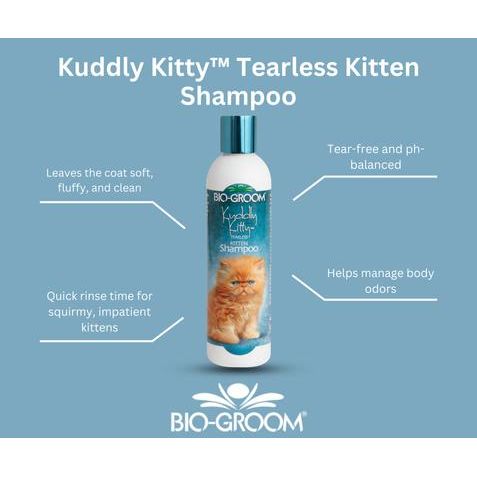 Champú para gatos sin lágrimas Kuddly Kitty, botella de 237 ml