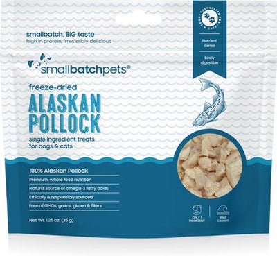 Premio liofilizado de abadejo de Alaska silvestre para perros y gatos, bolsa de 2 oz