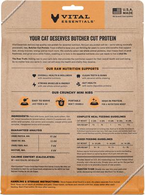 Freeze-Dried Raw Pork Entree & Mixer Cat Food Crunchy Nibs, 8-oz bag