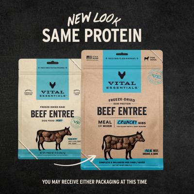 Comida para perros Crunchy Nibs, liofilizada, con carne cruda, para entrantes y mezclas, bolsa de 14 oz