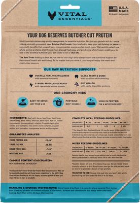 Comida para perros Crunchy Nibs, liofilizada, con carne cruda, para entrantes y mezclas, bolsa de 14 oz