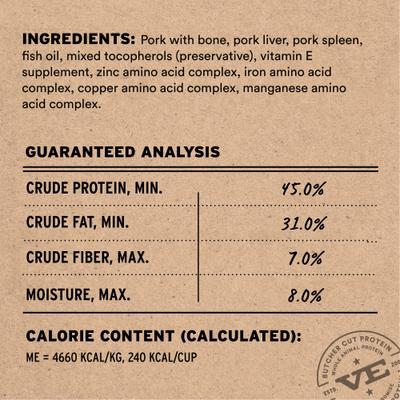 Freeze-Dried Raw Pork Entree & Mixer Cat Food Crunchy Nibs, 8-oz bag