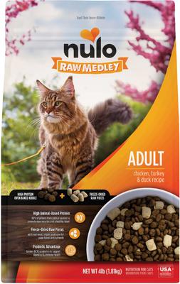 Raw Medley Chicken, Turkey & Duck Adult Dry Cat Food, 4-lb bag