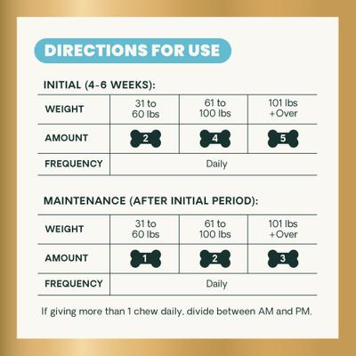 GlycoFlex Plus Ultimate Strength - Masticables con sabor a mantequilla de maní, glucosamina y condroitina, para caderas y articulaciones saludables, suplemento para perros medianos y grandes, 120 unidades