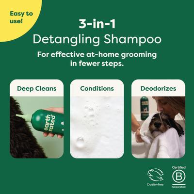 3-in-1 Detangling Dog Shampoo & Conditioner, White Tea & Basil Scent, 16-fl oz bottle