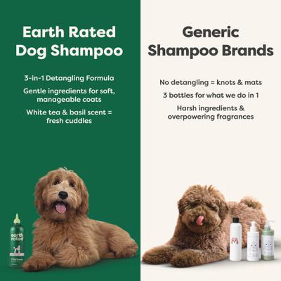 3-in-1 Detangling Dog Shampoo & Conditioner, White Tea & Basil Scent, 16-fl oz bottle